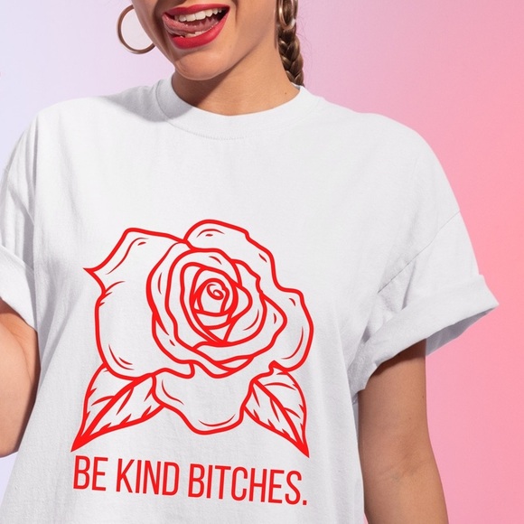 NEW Be Kind Rose Edgy Graphic Tee S-5X kindness - Picture 3 of 4